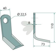 Y-kvern Willibald med hull på 22,5mm, designet for effektiv skjæring.