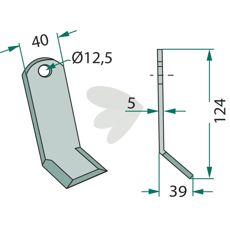 Y-kvern Caroni med 12,5mm hull, ideell for allsidig bruk innen landbruk.