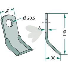 Y-kvern Cosma med 20,5mm hull, perfekt for profesjonell jordbearbeiding.