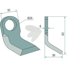Y-kvern Doppstadt med hull på 20mm, ideell for effektiv bruk i landbruk.