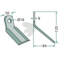 Y-kvern Dragone med hull på 18mm, en viktig del for smidig drift av maskiner.