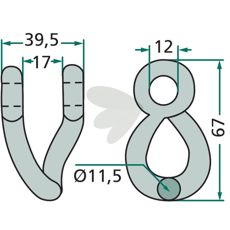 Sjakkel Dücker med dimensjon 39,5 mm, perfekt for traktorer og anlegg.