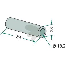 Foring Dücker 28X84 mm med hull 18,2 mm, ideell for styrkeapplikasjoner.