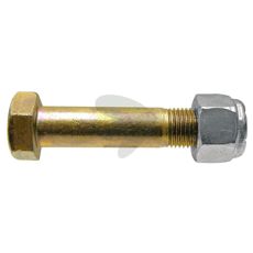 Kraftig skrue med mutter 1/2", perfekt for landbruksutstyr.