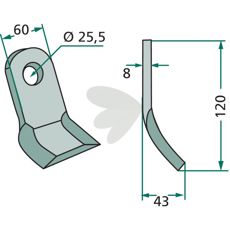 Y-slag Ferri 60X120mm, hull 25,5mm, utmerket for tøffe miljøer.
