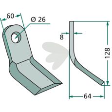 Y-slag Ferri 60X128mm med hull 26mm, robust og pålitelig.