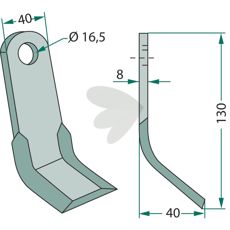 Y-slag Ferri 40X130mm, ideell med hull 16,5mm for robuste jobber.