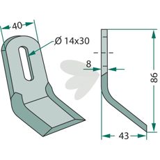 Y-slag Ferri 40X86mm, hull 14X30mm, perfekt for presisjon.