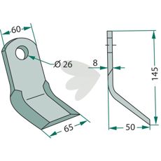 Y-slags Ferri 60X145mm, designet med hull 26mm for effektivitet.