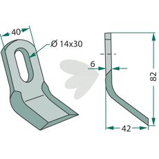 Y-slags Ferri 40X82mm med hull 14X30mm, ideell for effektiv bruk.