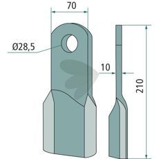 Vridd kniv for Fischer, perfekt for effektiv skjæring og holdbarhet.
