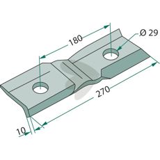 Kniv 10X29X270, ideell for presisjonsskjæring i ulike anvendelser.