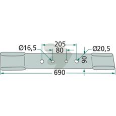 Vridd høyre kniv, designet for presise snitt og høy ytelse.