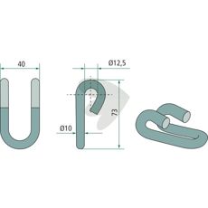 Sjakkel Gilbers 40 mm, ideell for tilkoblinger innen landbruk og byggsektoren.