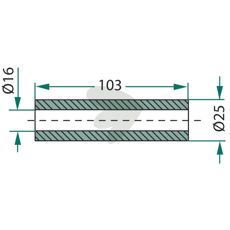 Bushing slag Gilbers 25X103 mm, anvendbar del for agrar og byggeutstyr.