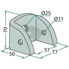 Feste 70X50X57, nødvendig for stabil montering av maskindeler.