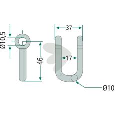 Sjakkel Agritec for John Deere, 37mm, en holdbar og pålitelig komponent for landbruksmaskiner.