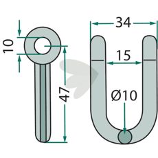 Sjakkel Fischer 34mm, perfekt for en mengde ulike landbruksapplikasjoner og maskiner.