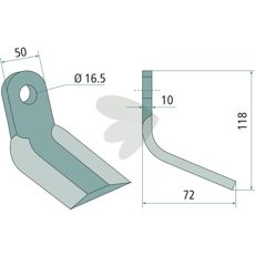 Y-slag Müthing med hull på 16,5mm, ideell for effektiv bruk i landbruksmaskiner.
