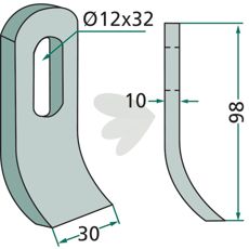 Slagkniv Herder med målet 12X32 mm, ideell for allsidig bruk innen jordbruket.