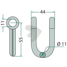Generisk sjakkel, en robust og pålitelig komponent for forskjellige landbruksmaskiner.