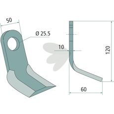 Y-slaga Howard med hull på 25,5mm, perfekt for effektiv jordbearbeiding.