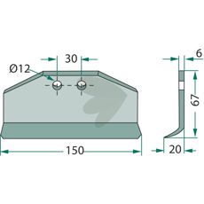 Høykvalitets erstatningsblad for langvarig og effektiv jordbearbeiding.