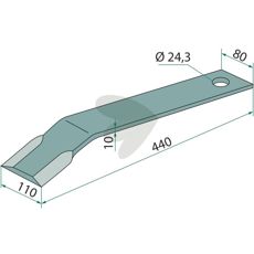 Kniv 10X110X24, ideell for allsidig bruk innen jordbruk og konstruksjon.