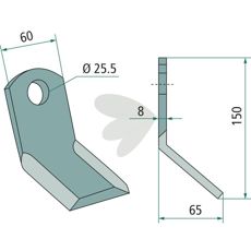 Y-slag Leckron med en hulldiameter på 25,5mm, for robuste anvendelser.