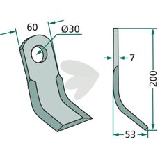Y-slag Saphir med hulldiameter 30mm, beregnet for robust maskinbruk.
