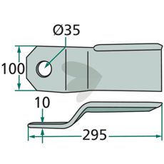 Høyre kniv for Szolnoki, 35 mm, optimal for maskinmodellen 268-RZ3.