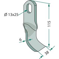 Spearhead slagkniv med hull 13X25 mm, ideell for robust bruk.