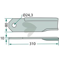 Høyre slagkniv 302351, sikrer rask og effektiv bearbeiding.