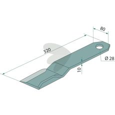 Kniv med 10 mm tykkelse, optimalisert for holdbarhet og ytelse.