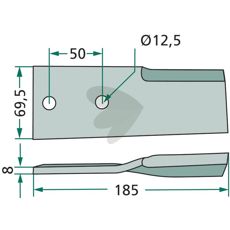 Rett kniv 64462, designet for presisjon og effektiv skjæring innen jordbruk.
