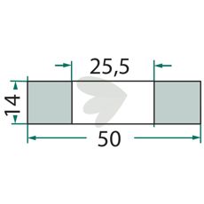 Bussning for slaga Ferri, størrelse 14X50mm med hull på 25,5 mm.