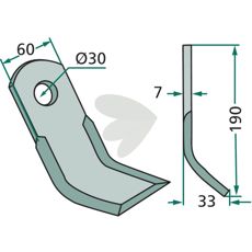 Y-slaga for Agromet, Saphir, Saxonia med hull på 30 mm, effektiv i arbeid.
