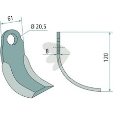 Buekniv, ideell for presisjonsjordarbeid og skjæring.