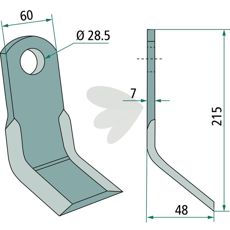 Y-slaga Sauerburger, størrelse 60X215mm med hull på 28,5 mm, effektiv og robust.