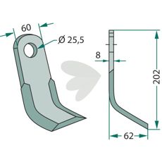 Y-kvist 60X202mm for Agrimaster, perfekt for tøffe arbeidsforhold.