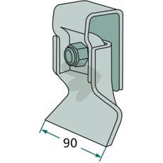 Kvist med feste og skrue, ideell for sikker montering i utstyr.