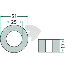 Bøsning for kniv, perfekt for Kuhn og lignende maskiner.