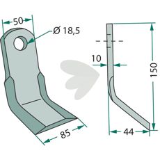 Kompakt Y-hakke fra Lagarde med 18,5mm hull for spesialtilpassede applikasjoner.