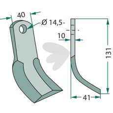 Y-hakke Maletti med 14,5mm hull, ideell for Kvernelands effektive systemer.