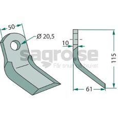 Y-hakke Maschio med hull på 20,5 mm for effektiv bruk innen jordbearbeiding.