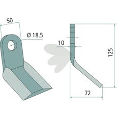 Y-slag M.E.A.A.T. med ett hull på 18,5 mm, ideell for presisjonsarbeid.