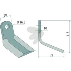 Y-slag M.E.A.A.T. designet med et hull på 16,5 mm for målrettet bearbeiding.