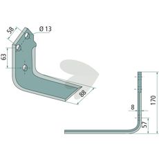 TM60190012 kniv, utformet for å gi overlegen skjæreevne i traktorer.