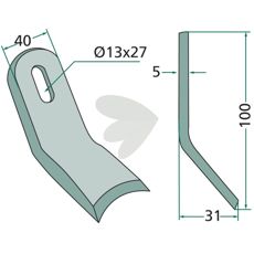 Y-slag fra Rasant og Mulag, utformet med 13x27 mm hull for presisjonsarbeid.