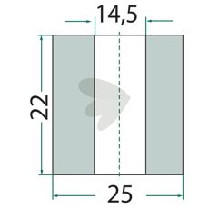 Hylse slag Mulag, 25x25 mm, ideell for traktoroppheng og reparasjon.